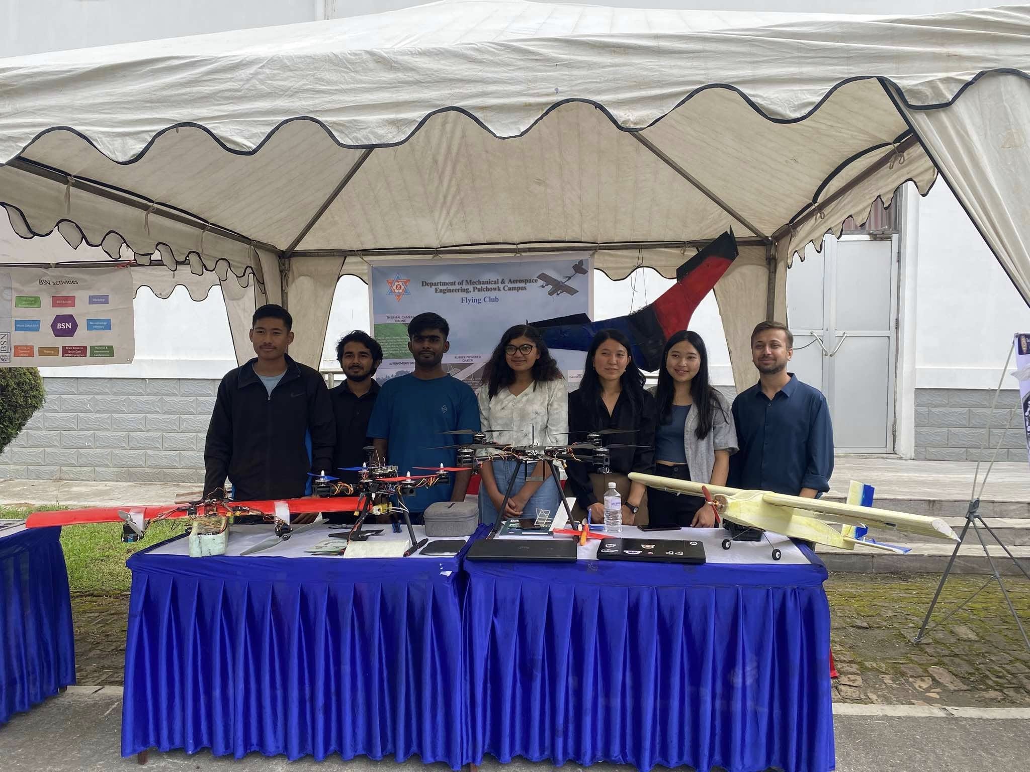 Flying Club Pulchowk Campus with their drone prototype